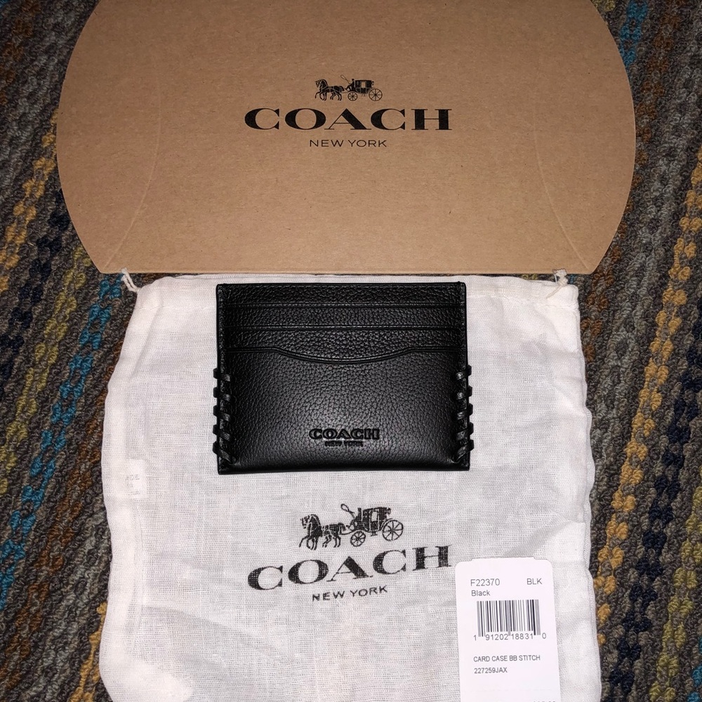 AUTHENTIC COACH MENS BLACK CARD HOLDER